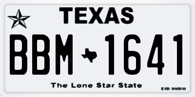 TX license plate BBM1641