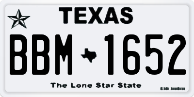 TX license plate BBM1652
