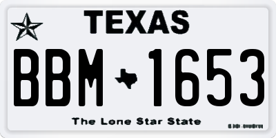 TX license plate BBM1653