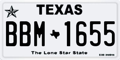 TX license plate BBM1655