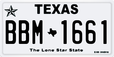 TX license plate BBM1661