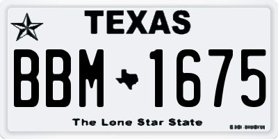TX license plate BBM1675