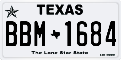 TX license plate BBM1684
