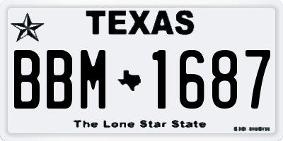 TX license plate BBM1687