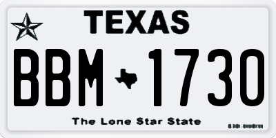 TX license plate BBM1730