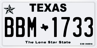 TX license plate BBM1733