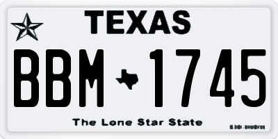 TX license plate BBM1745