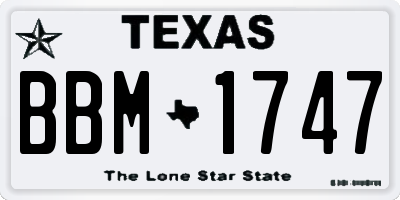 TX license plate BBM1747
