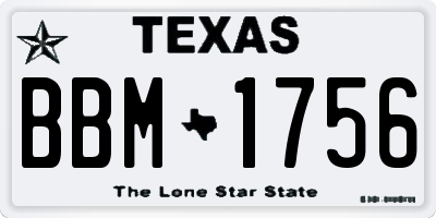 TX license plate BBM1756
