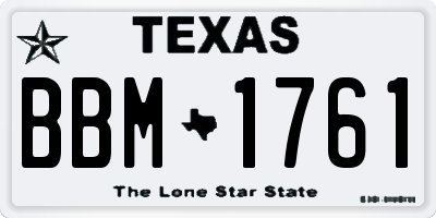 TX license plate BBM1761
