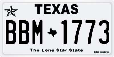 TX license plate BBM1773