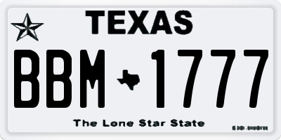 TX license plate BBM1777