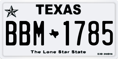 TX license plate BBM1785