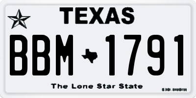 TX license plate BBM1791