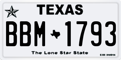 TX license plate BBM1793