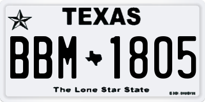 TX license plate BBM1805