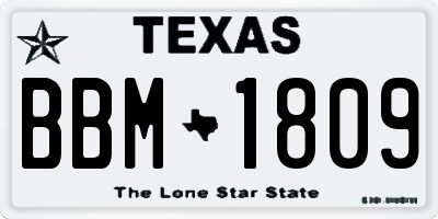 TX license plate BBM1809
