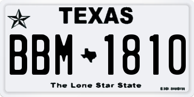 TX license plate BBM1810