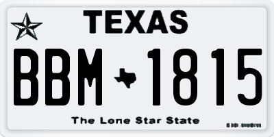 TX license plate BBM1815