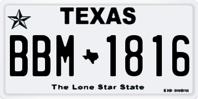 TX license plate BBM1816