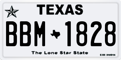 TX license plate BBM1828