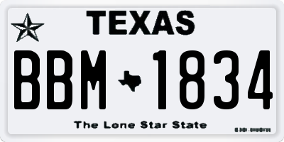 TX license plate BBM1834