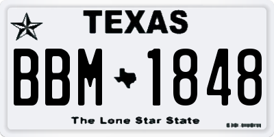 TX license plate BBM1848