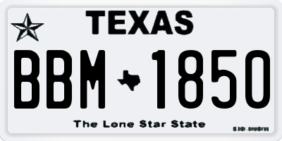 TX license plate BBM1850