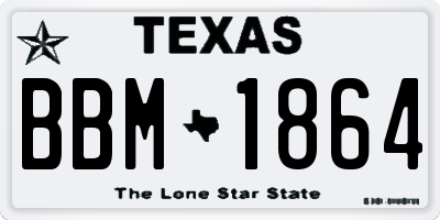 TX license plate BBM1864