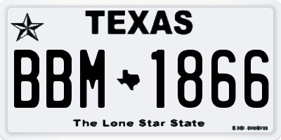 TX license plate BBM1866