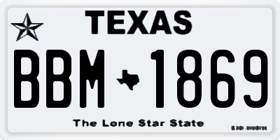 TX license plate BBM1869