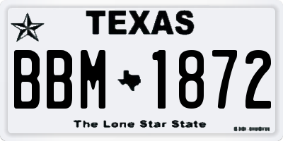 TX license plate BBM1872