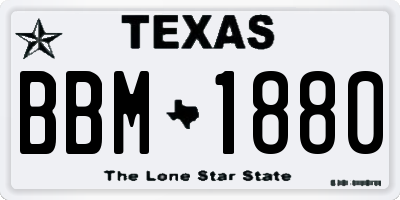 TX license plate BBM1880