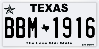 TX license plate BBM1916