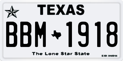 TX license plate BBM1918