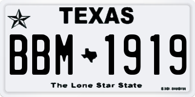 TX license plate BBM1919