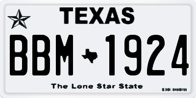 TX license plate BBM1924