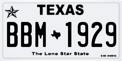 TX license plate BBM1929