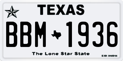 TX license plate BBM1936