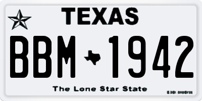 TX license plate BBM1942