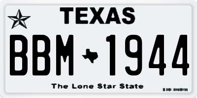 TX license plate BBM1944