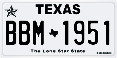 TX license plate BBM1951