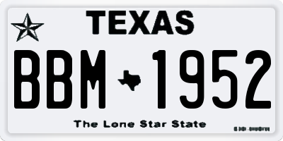 TX license plate BBM1952