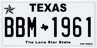 TX license plate BBM1961