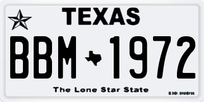 TX license plate BBM1972