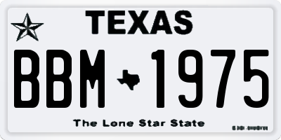 TX license plate BBM1975