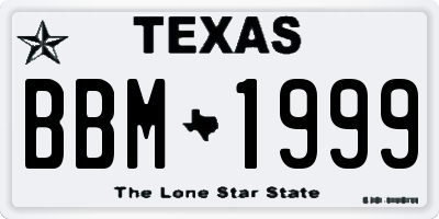 TX license plate BBM1999