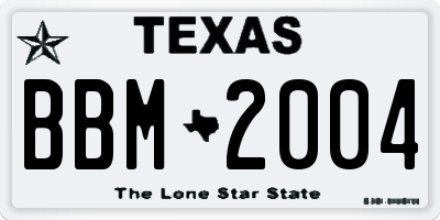 TX license plate BBM2004