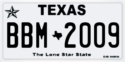 TX license plate BBM2009