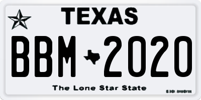 TX license plate BBM2020
